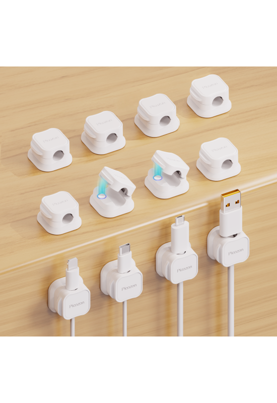 12 Pack Magnetic Cable Clip Organizer Cord Holder, Picozon Adhesive Cable Management, Wire Cable Holder Keeper Organizer