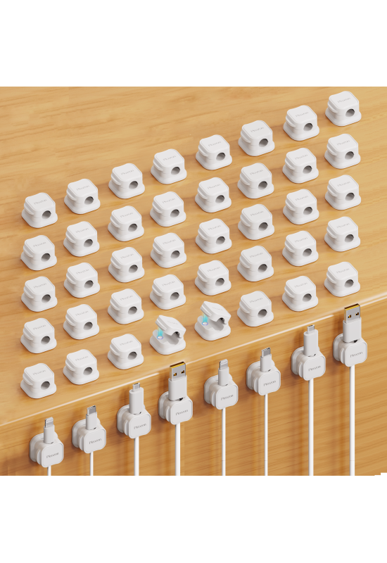 48 Pack Magnetic Cable Clip Organizer Cord Holder, Picozon Adhesive Cable Management, Wire Cable Holder Keeper Organizer