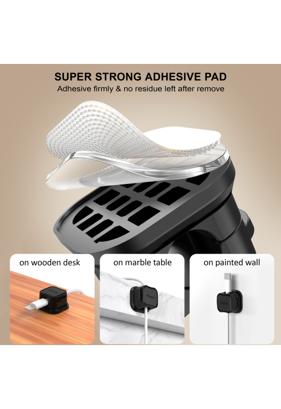 12 Pack Magnetic Cable Clip Organizer Cord Holder, Picozon Adhesive Cable Management, Wire Cable Holder Keeper Organizer-Black