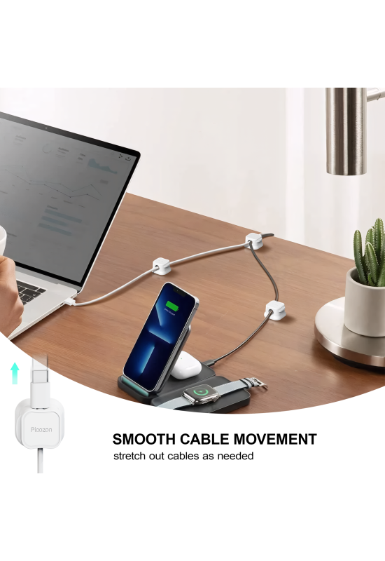 6 Pack Magnetic Cable Clip Organizer Cord Holder, Picozon Adhesive Cable Management, Wire Cable Holder Keeper Organizer