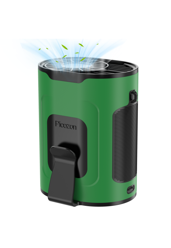 Picozon Portable Smart AI Fan, Rechargeable 4 Speeds Hands-free Wearable Waist Clip Necklace Fan - Green