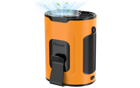 Picozon Portable Smart AI Fan, Rechargeable 4 Speeds Hands-free Wearable Waist Clip Necklace Fan - Orange