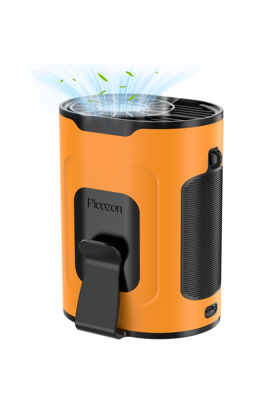 Picozon Portable Smart AI Fan, Rechargeable 4 Speeds Hands-free Wearable Waist Clip Necklace Fan - Orange